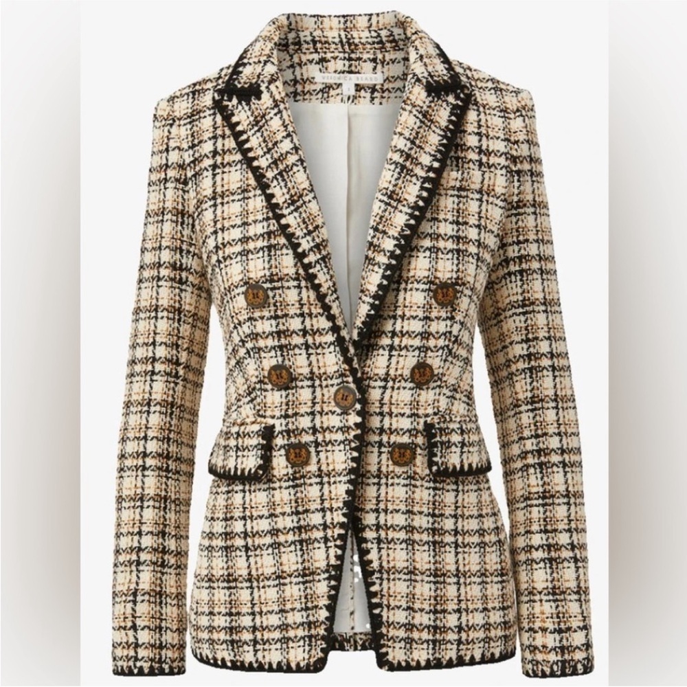 Veronica Beard Lawrence Dickey Jacket in Ecru & Ochre